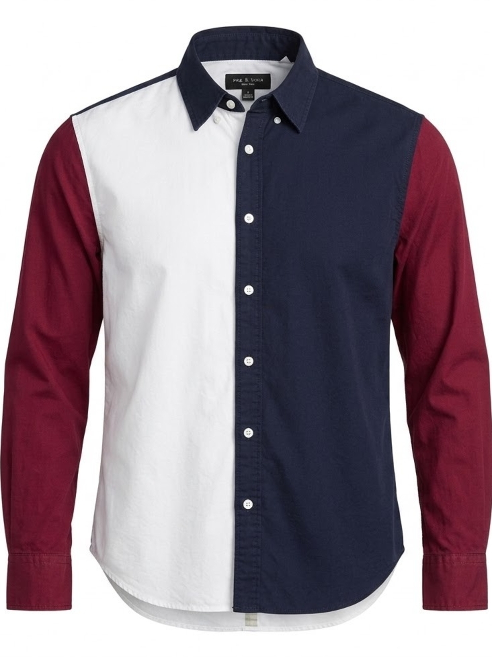 Rag & bone Men's long-sleeve Colorblock Button-down shirt Collared Preppy L